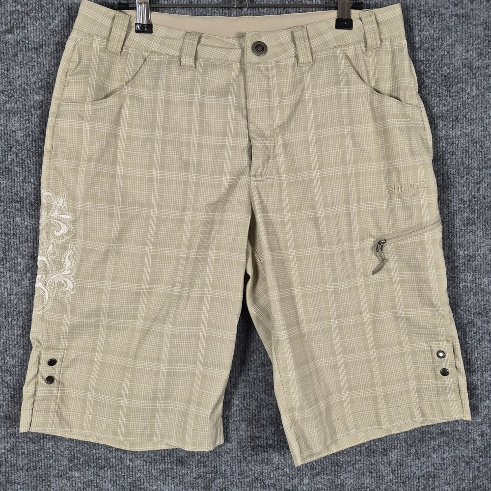 Sherpa Adventure‎ Plaid Womens Size 8 Shorts Beige Pockets